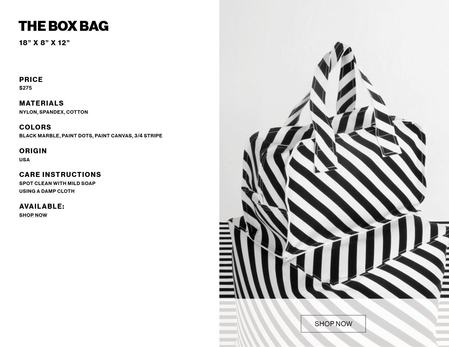 The Box Bag product info
